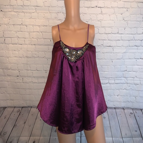 Rue21 Tops - Rue21 Dark Purple Polyester Bedazzled Blouse size S